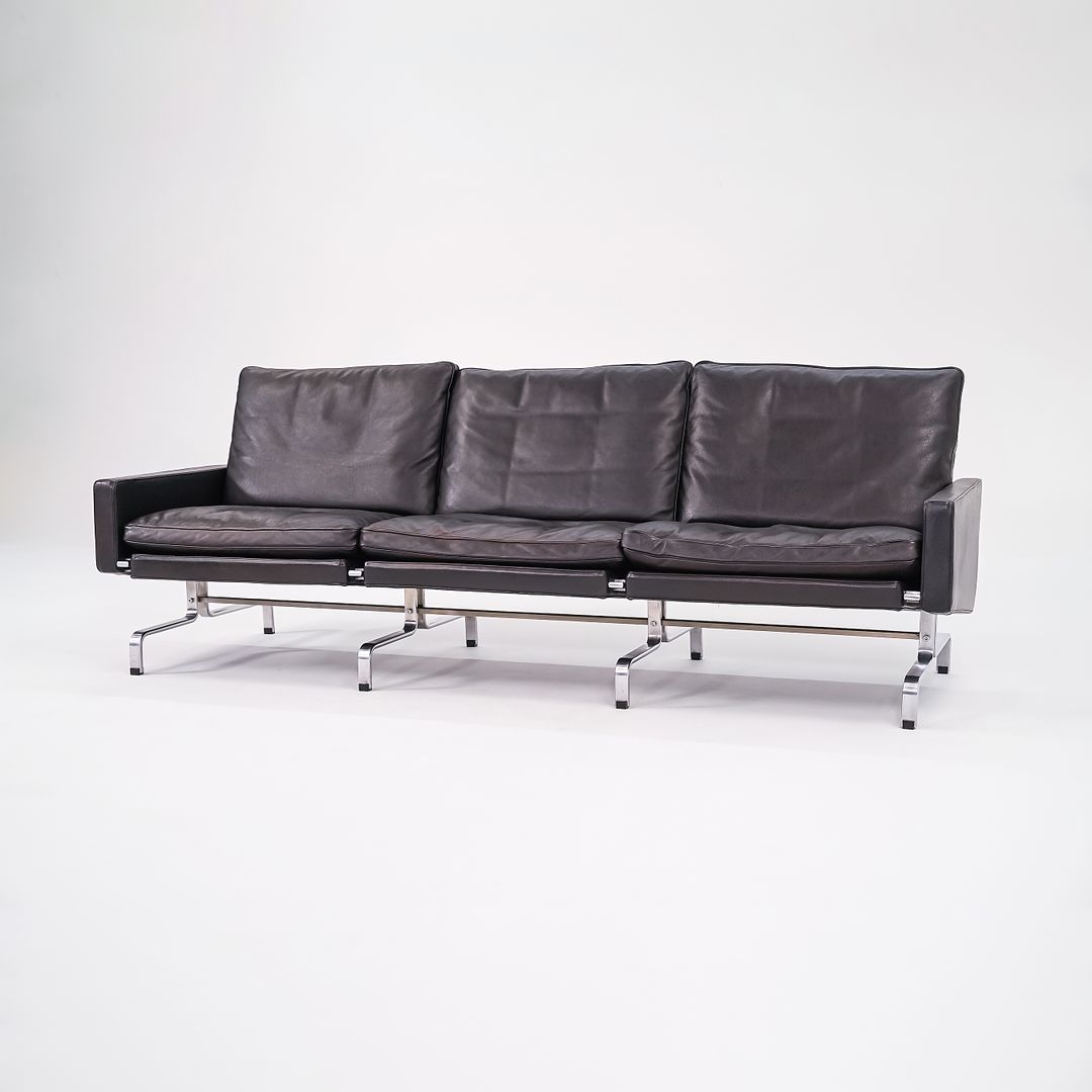 2002 PK31 Three Seat Sofa by Poul Kjaerholm for Fritz Hansen in Black Leather #2