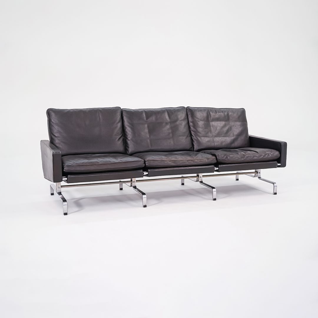 2002 PK31 Three Seat Sofa by Poul Kjaerholm for Fritz Hansen in Black Leather #2