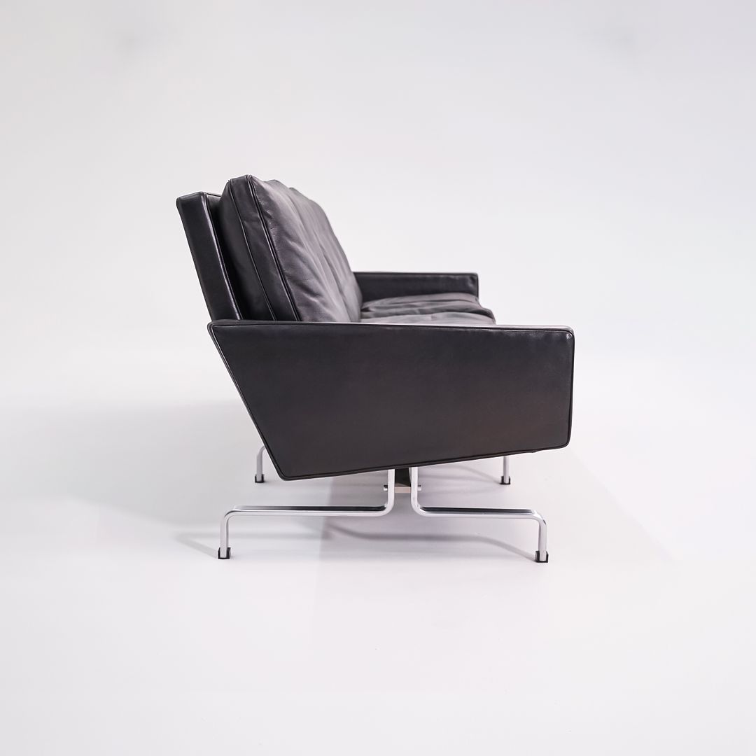 2002 PK31 Three Seat Sofa by Poul Kjaerholm for Fritz Hansen in Black Leather #2