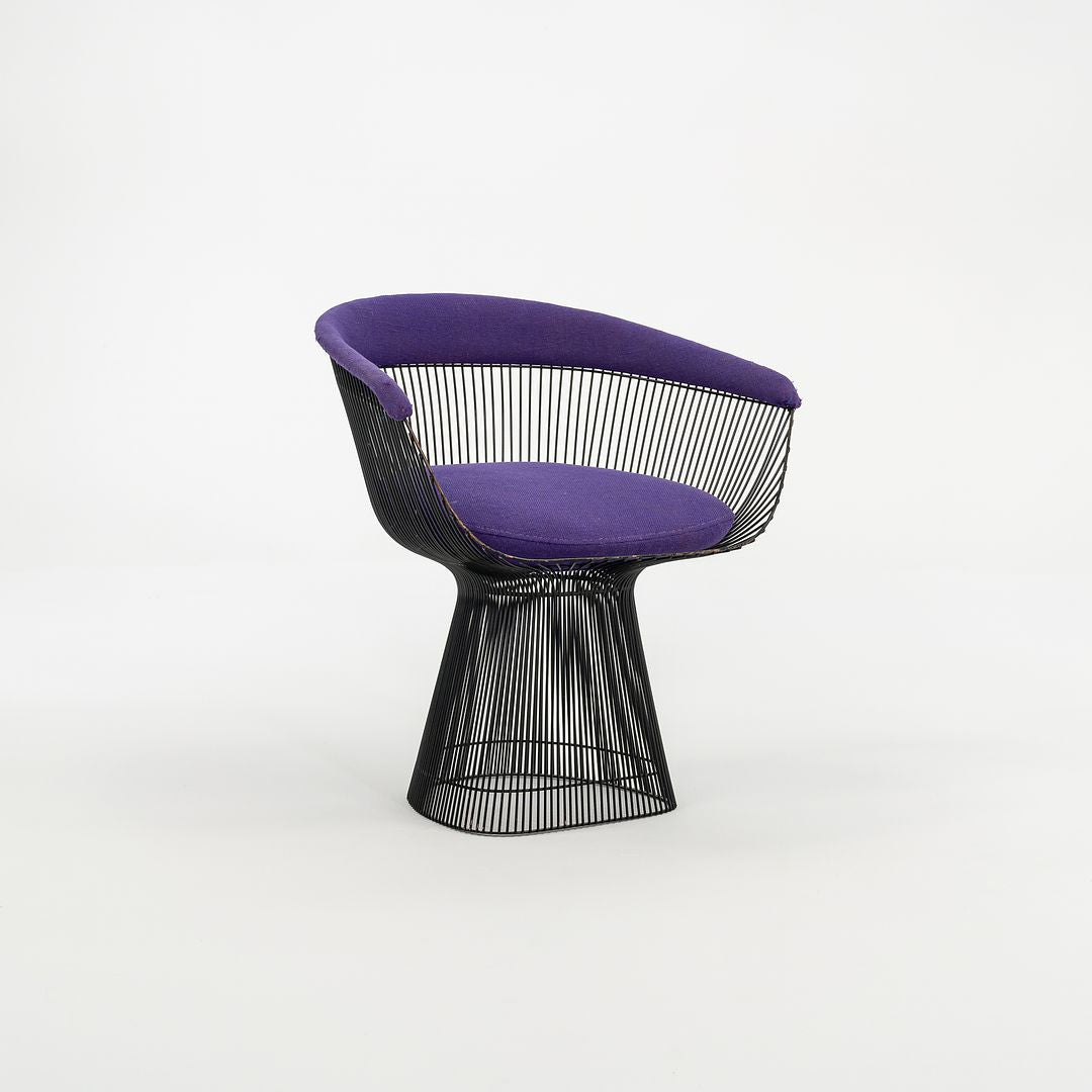 1960s Platner Arm Chair, Model 1725 by Warren Platner for Knoll with Bronzed Finish and Purple Fabric