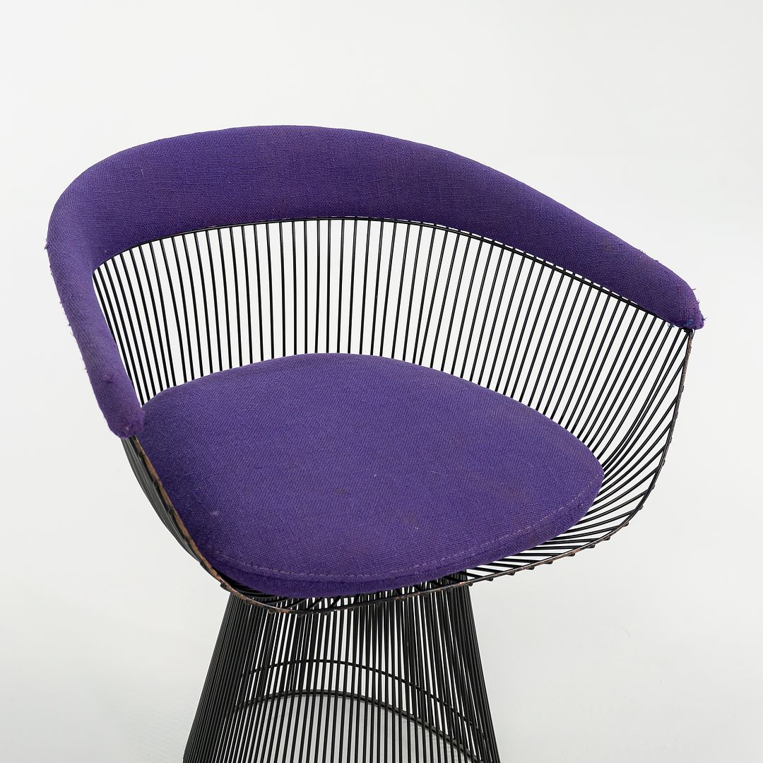 1960s Platner Arm Chair, Model 1725 by Warren Platner for Knoll with Bronzed Finish and Purple Fabric