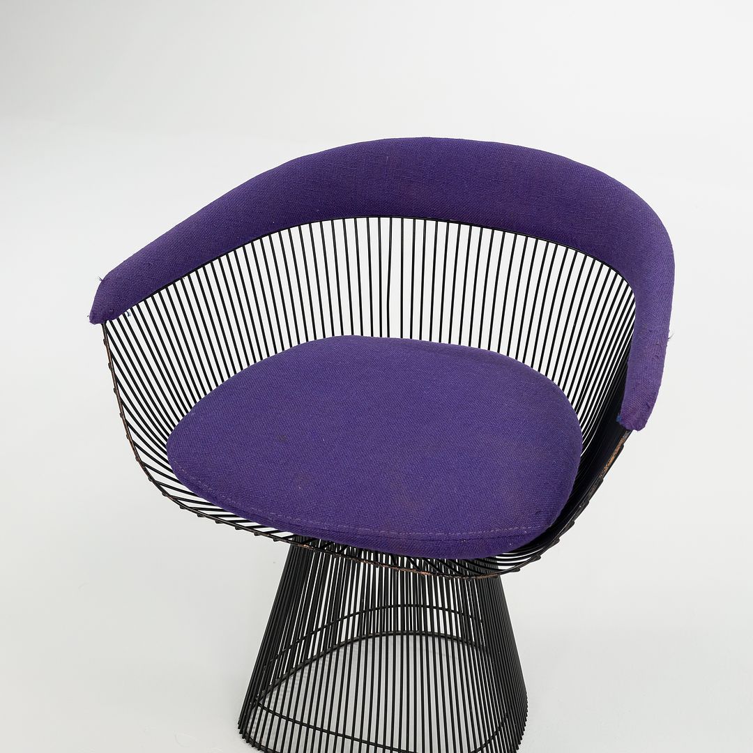 1960s Platner Arm Chair, Model 1725 by Warren Platner for Knoll with Bronzed Finish and Purple Fabric