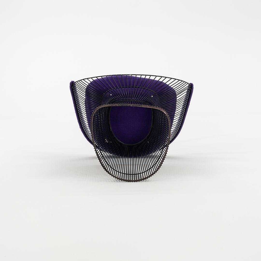 1960s Platner Arm Chair, Model 1725 by Warren Platner for Knoll with Bronzed Finish and Purple Fabric