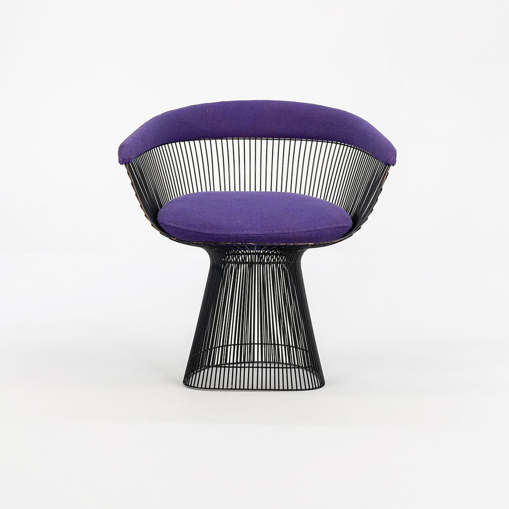 1960s Platner Arm Chair, Model 1725 by Warren Platner for Knoll with Bronzed Finish and Purple Fabric