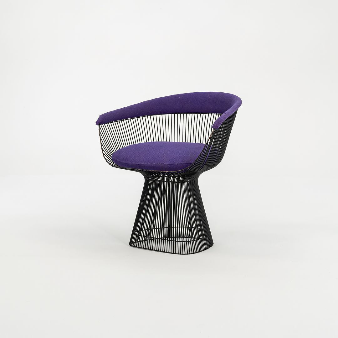 1960s Platner Arm Chair, Model 1725 by Warren Platner for Knoll with Bronzed Finish and Purple Fabric