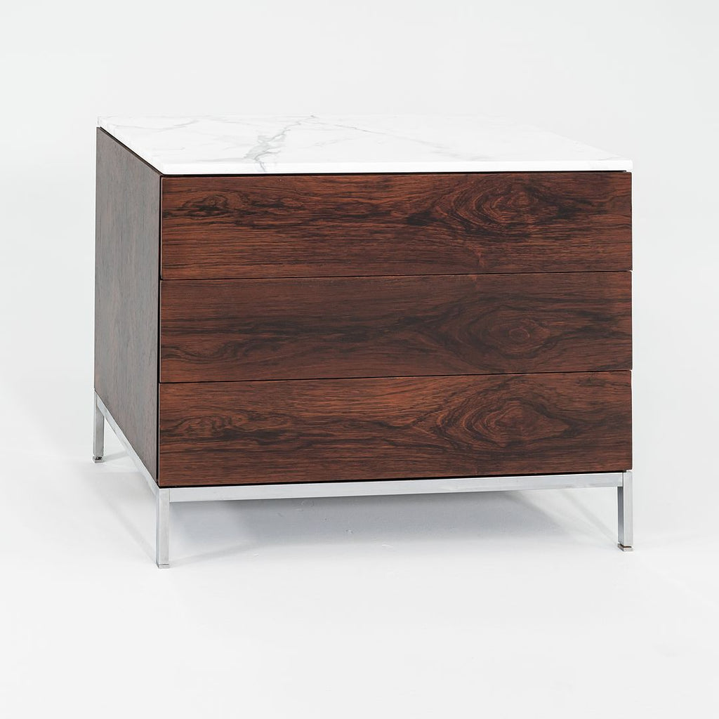 1960s Florence Knoll Rosewood 3-Drawer Dresser Cabinet with Marble Top