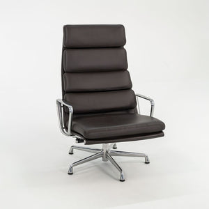 2009 Herman Miller Eames Soft Pad Lounge Chair and Ottoman in Brown Leather EA438