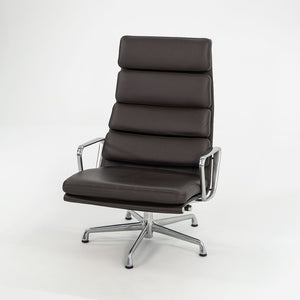 2009 Herman Miller Eames Soft Pad Lounge Chair and Ottoman in Brown Leather EA438