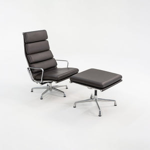 2009 Herman Miller Eames Soft Pad Lounge Chair and Ottoman in Brown Leather EA438