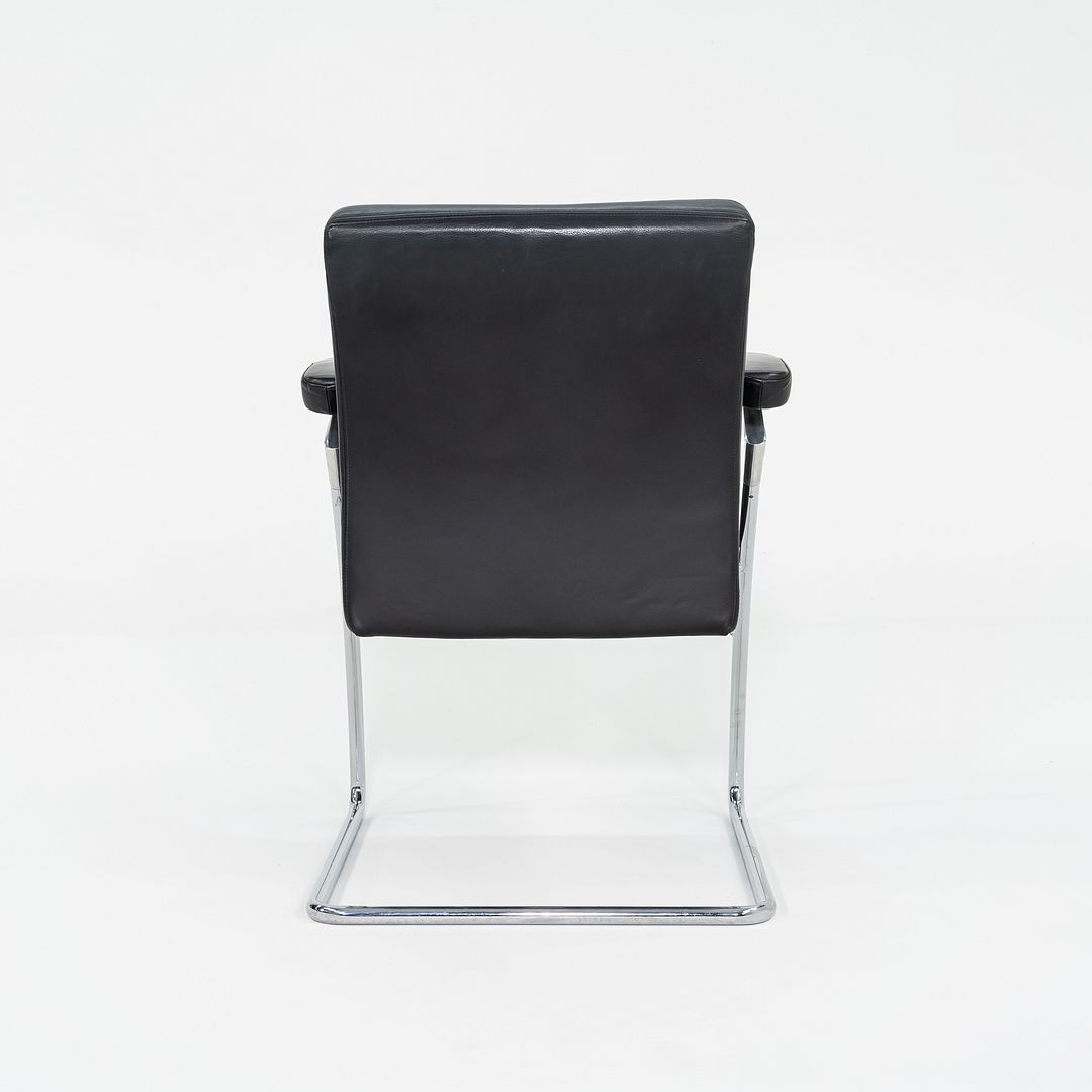 2003 Walter Knoll Art Collection Dining Arm Chairs in Black Leather 4x Available