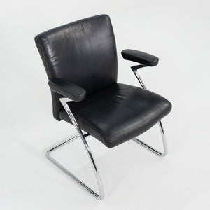 2003 Walter Knoll Art Collection Dining Arm Chairs in Black Leather 4x Available