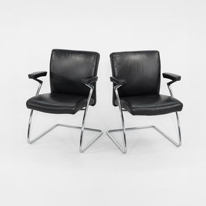 2003 Walter Knoll Art Collection Dining Arm Chairs in Black Leather 4x Available