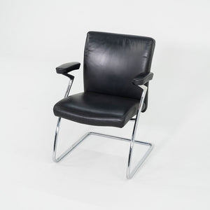 2003 Walter Knoll Art Collection Dining Arm Chairs in Black Leather 4x Available