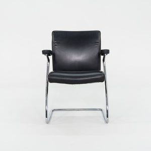 2003 Walter Knoll Art Collection Dining Arm Chairs in Black Leather 4x Available