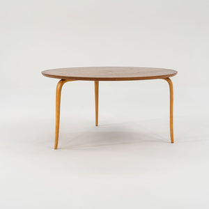 1970s Bruno Mathsson for Firma Karl Mathsson Annika Coffee Table with Round Teak Top, 37 inches