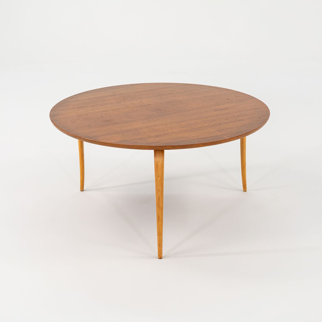 1970s Bruno Mathsson for Firma Karl Mathsson Annika Coffee Table with Round Teak Top, 37 inches