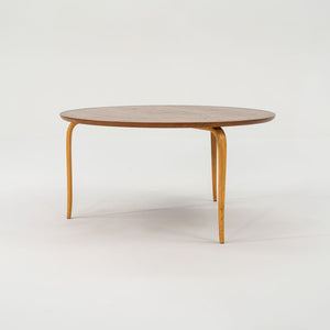 1970s Bruno Mathsson for Firma Karl Mathsson Annika Coffee Table with Round Teak Top, 37 inches