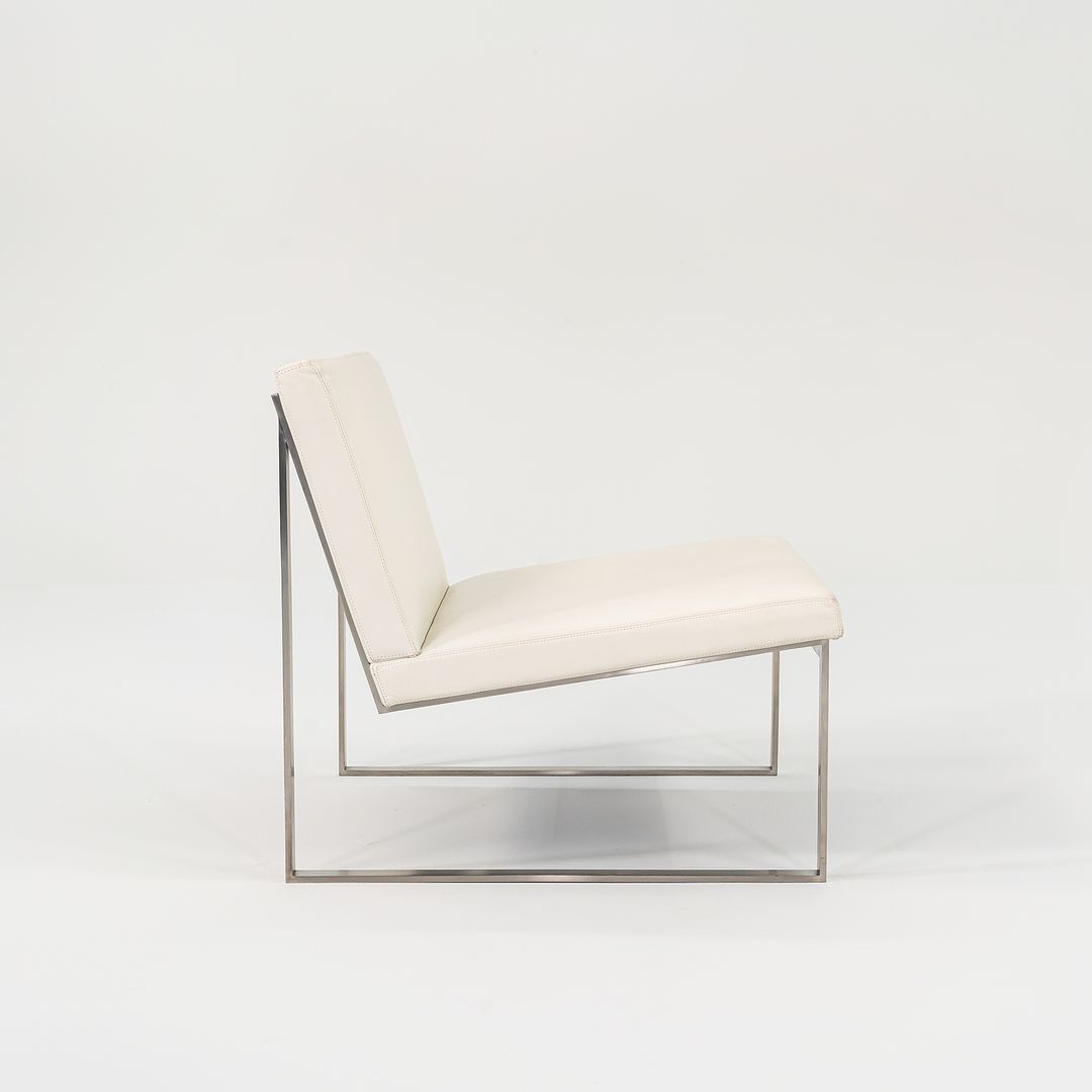 2006 B.2 Armless Lounge Chair by Fabien Baron for Bernhardt Design in White Leather 4x Available