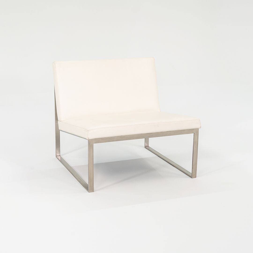 2006 B.2 Armless Lounge Chair by Fabien Baron for Bernhardt Design in White Leather 4x Available