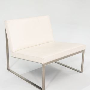 2006 B.2 Armless Lounge Chair by Fabien Baron for Bernhardt Design in White Leather 4x Available