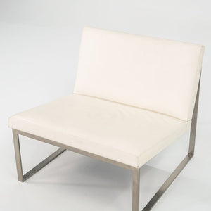 2006 B.2 Armless Lounge Chair by Fabien Baron for Bernhardt Design in White Leather 4x Available