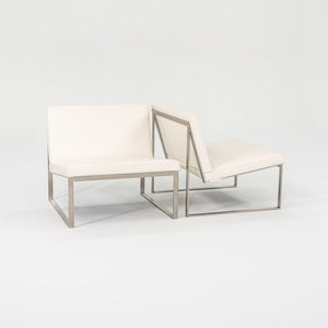 2006 B.2 Armless Lounge Chair by Fabien Baron for Bernhardt Design in White Leather 4x Available