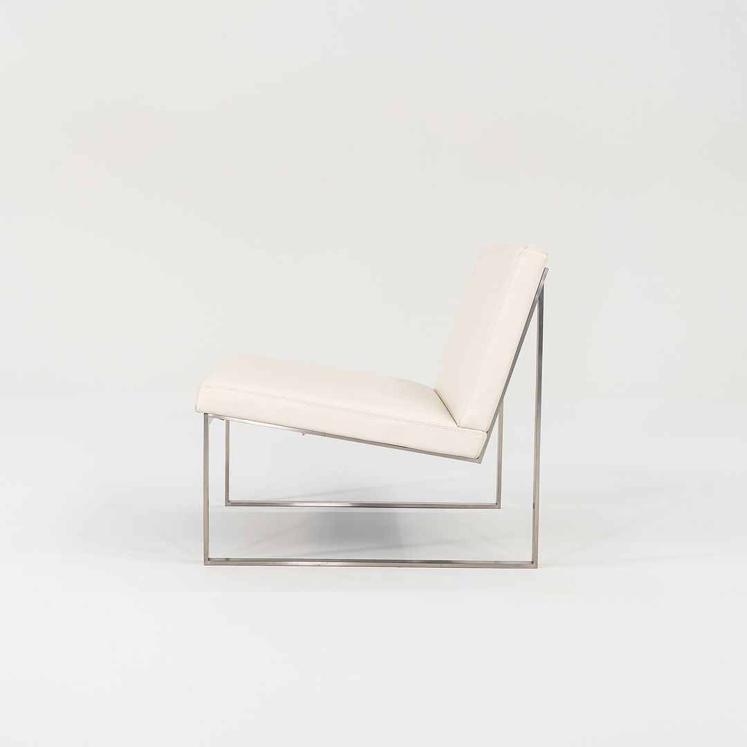 2006 B.2 Armless Lounge Chair by Fabien Baron for Bernhardt Design in White Leather 4x Available