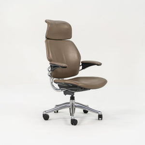 2000s Niels Diffrient for Humanscale Freedom Desk Chair in Dark Tan Leather