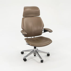 2000s Niels Diffrient for Humanscale Freedom Desk Chair in Dark Tan Leather