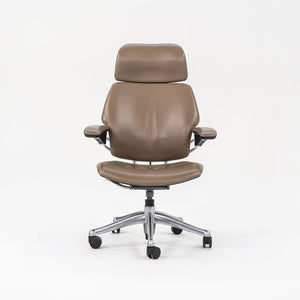 2000s Niels Diffrient for Humanscale Freedom Desk Chair in Dark Tan Leather