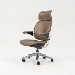 2000s Niels Diffrient for Humanscale Freedom Desk Chair in Dark Tan Leather