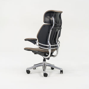 2000s Niels Diffrient for Humanscale Freedom Desk Chair in Dark Tan Leather