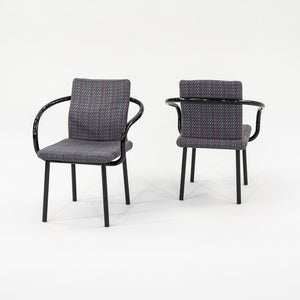 1986 Pair of Mandarin Chair by Ettore Sottsass for Knoll in Patterned Fabric