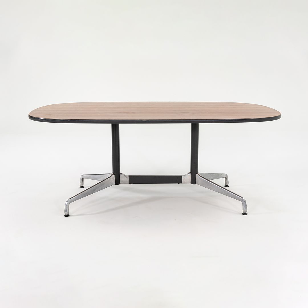 C. 1980s Herman Miller Eames Oval Segmented ET151 Conference Table in Dark Oak 42 x 72