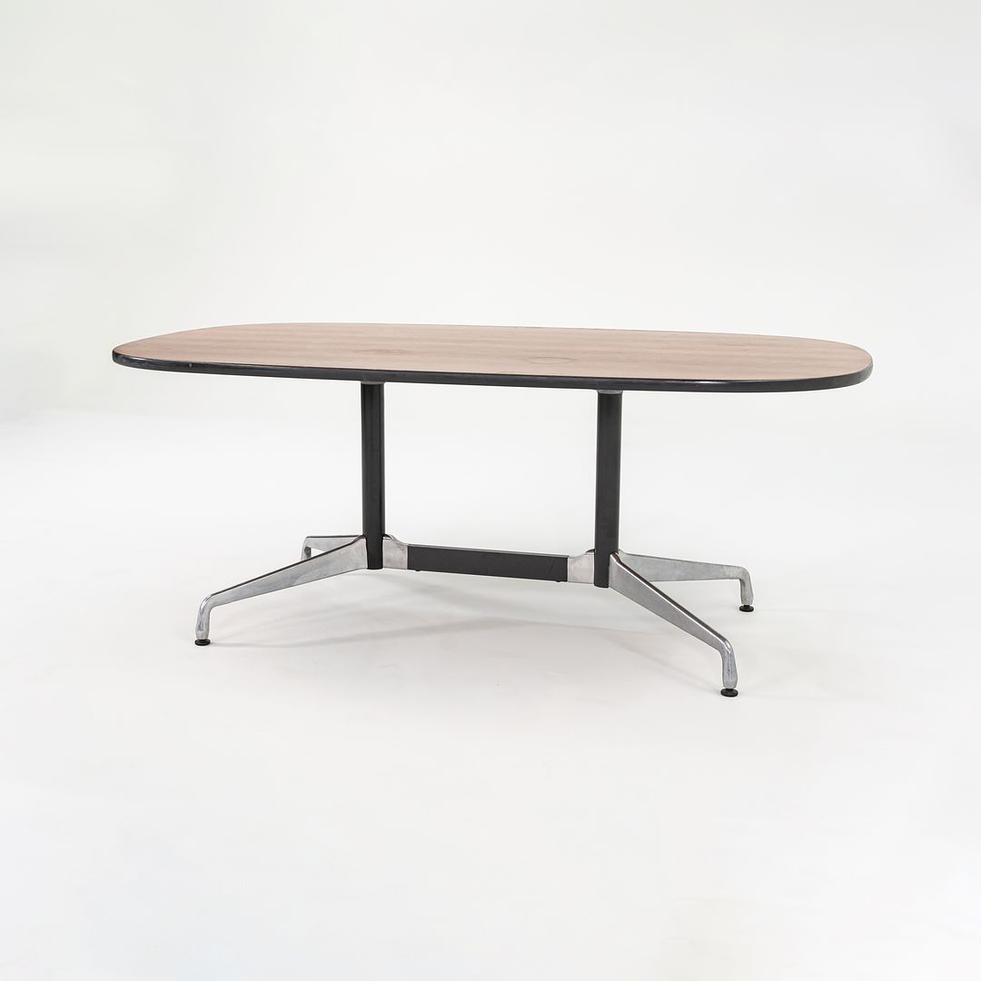 C. 1980s Herman Miller Eames Oval Segmented ET151 Conference Table in Dark Oak 42 x 72