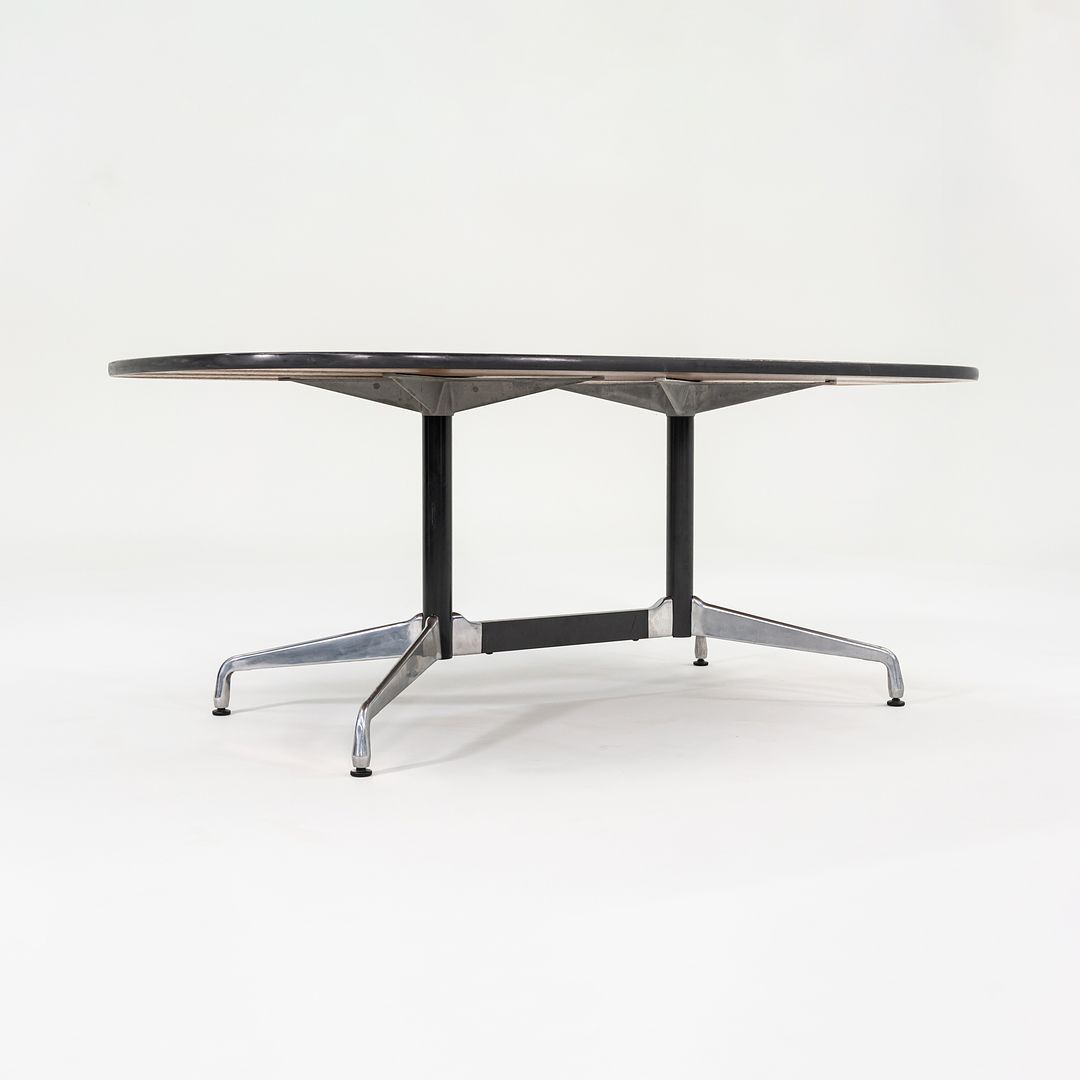 C. 1980s Herman Miller Eames Oval Segmented ET151 Conference Table in Dark Oak 42 x 72