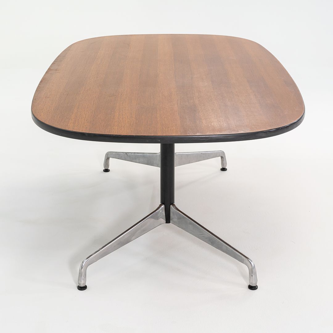 C. 1980s Herman Miller Eames Oval Segmented ET151 Conference Table in Dark Oak 42 x 72