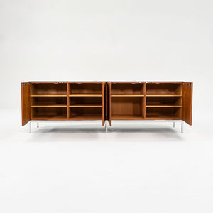 1960S 4-Position Credenza Cabinet, Model 2544 By Florence Knoll For Knoll Steel, Walnut, Marble