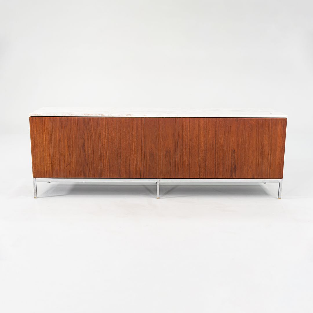 1960S 4-Position Credenza Cabinet, Model 2544 By Florence Knoll For Knoll Steel, Walnut, Marble