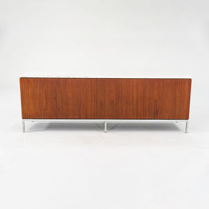 1960S 4-Position Credenza Cabinet, Model 2544 By Florence Knoll For Knoll Steel, Walnut, Marble