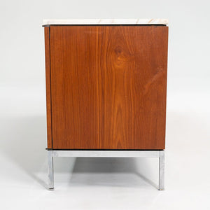 1960S 4-Position Credenza Cabinet, Model 2544 By Florence Knoll For Knoll Steel, Walnut, Marble