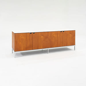 1960S 4-Position Credenza Cabinet, Model 2544 By Florence Knoll For Knoll Steel, Walnut, Marble