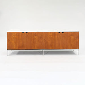 1960S 4-Position Credenza Cabinet, Model 2544 By Florence Knoll For Knoll Steel, Walnut, Marble