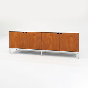 1960S 4-Position Credenza Cabinet, Model 2544 By Florence Knoll For Knoll Steel, Walnut, Marble