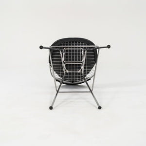 2010s Eames Wire Stool by Ray and Charles Eames for Herman Miller Steel, Leather, Padding, Plastic