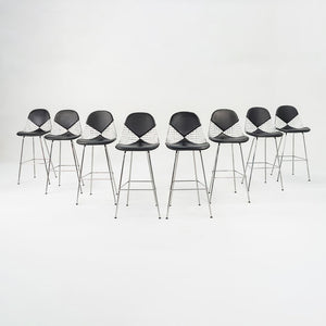 2010s Eames Wire Stool by Ray and Charles Eames for Herman Miller Steel, Leather, Padding, Plastic