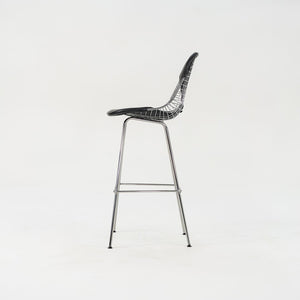 2010s Eames Wire Stool by Ray and Charles Eames for Herman Miller Steel, Leather, Padding, Plastic