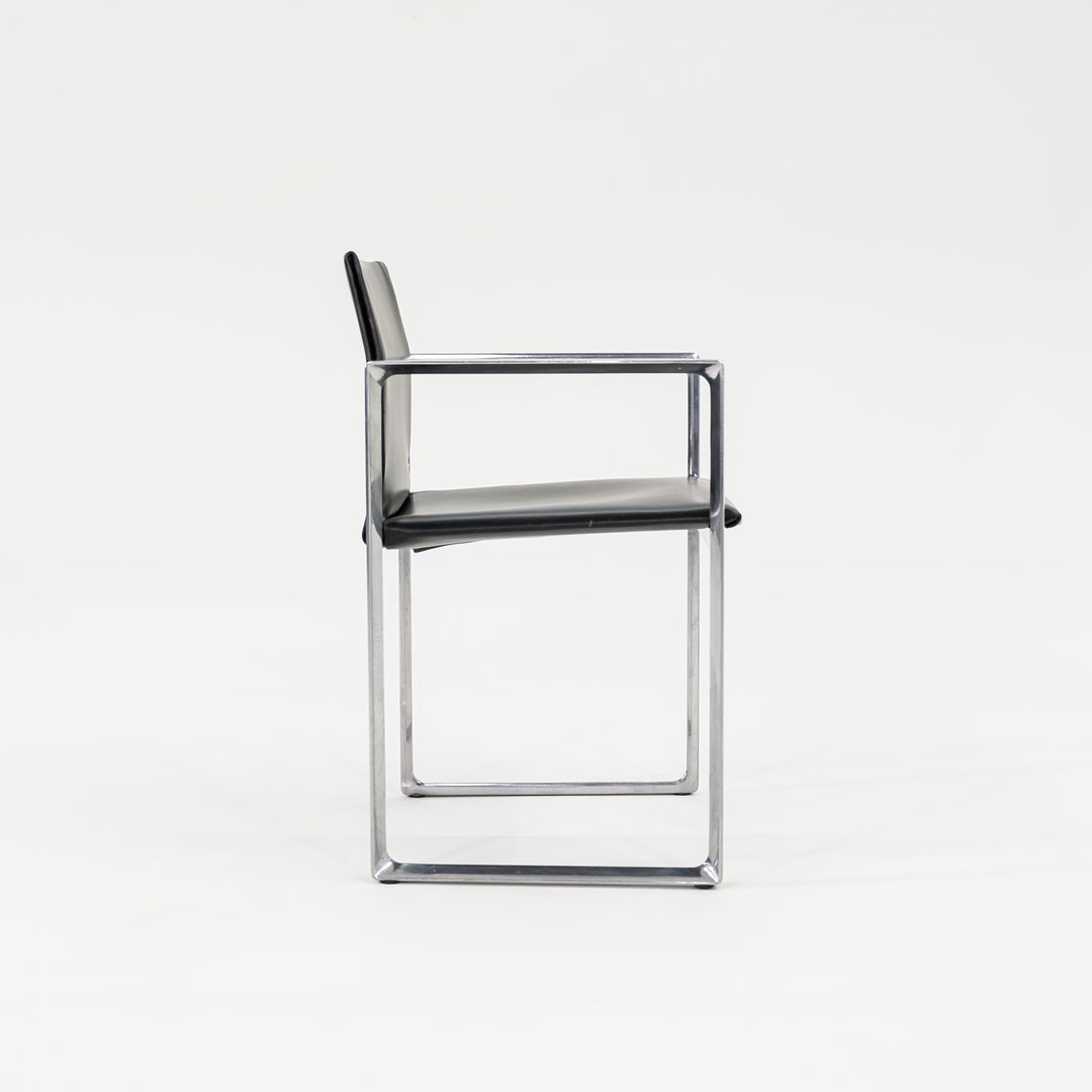 2010s Eve Chair Model 184 by Piero Lissoni for Cassina in Black Leather and Polished Aluminum 12+ Available