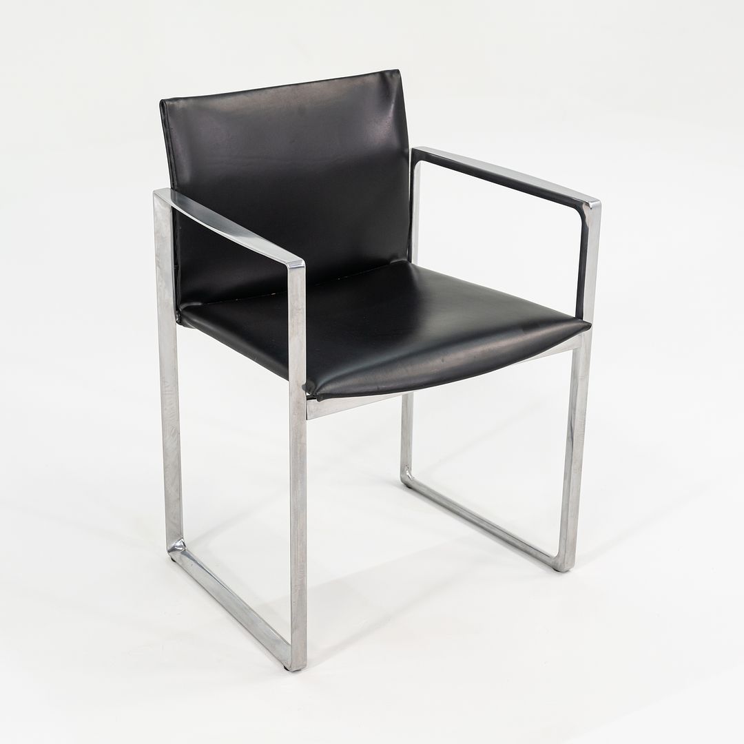 2010s Eve Chair Model 184 by Piero Lissoni for Cassina in Black Leather and Polished Aluminum 12+ Available