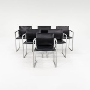 2010s Eve Chair Model 184 by Piero Lissoni for Cassina in Black Leather and Polished Aluminum 12+ Available